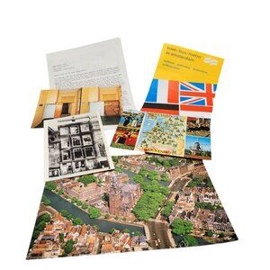 Vintage Amsterdam Holland Postcards Tram Metro Map Ann Frank House Souvenir 1980